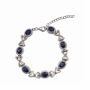 Pulsera oval-Plata 925-Piedra zirconia y zafiro-PU3024 Conpiedra