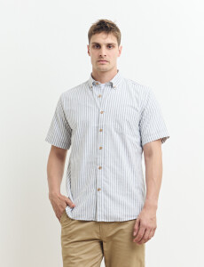 012635 CAMISA HARRINGTON LABEL Blanco/kaki