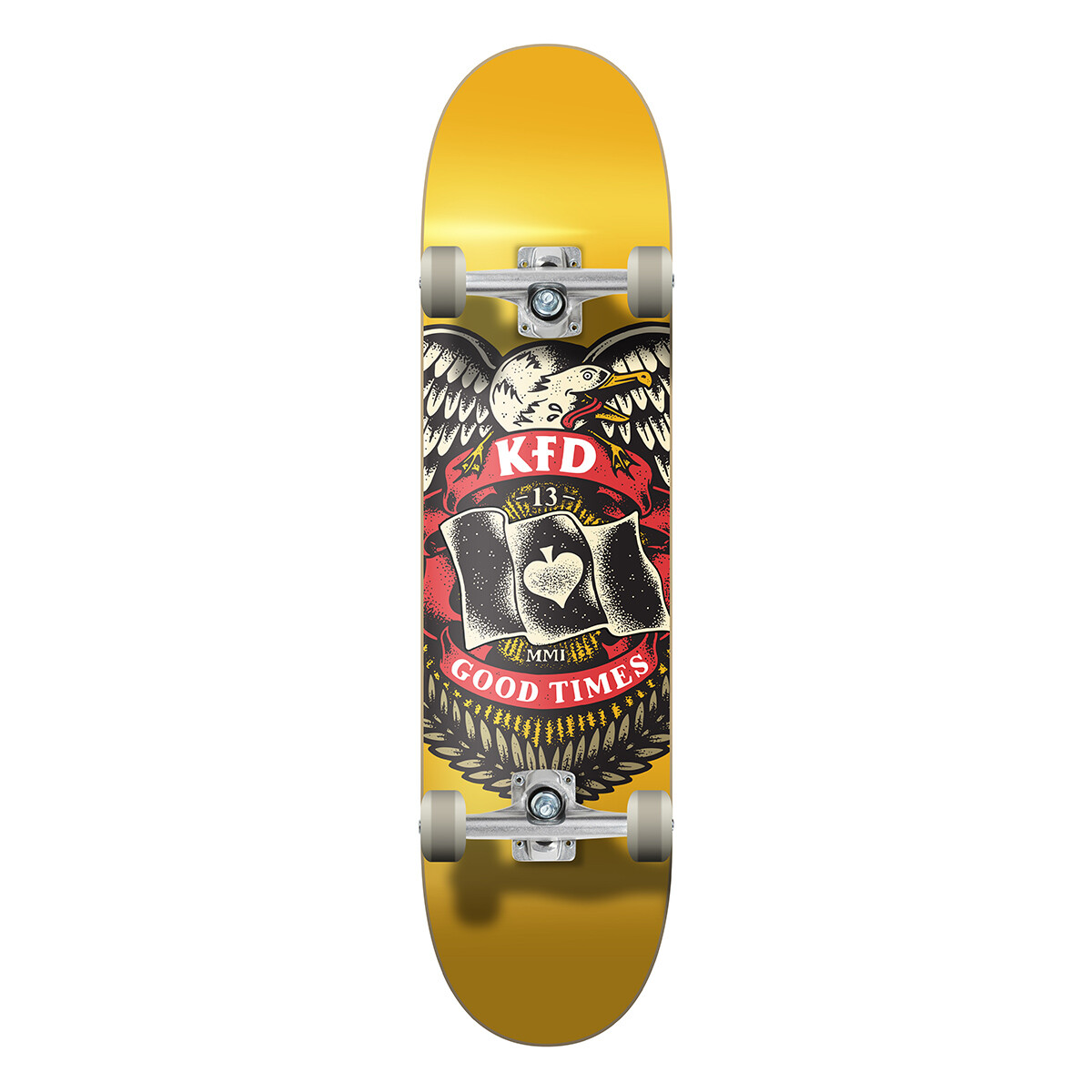 Skate Completo KFD Board Young Gunz Badge Yellow 7.5" 