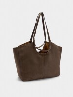 Bolso Shopper Efecto Piel Con Bolsa marron