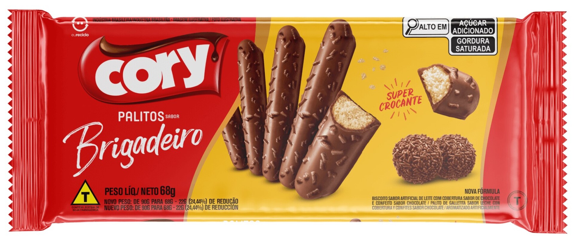PALITOS BAÑADOS CORY 68G BRIGADEIRO 