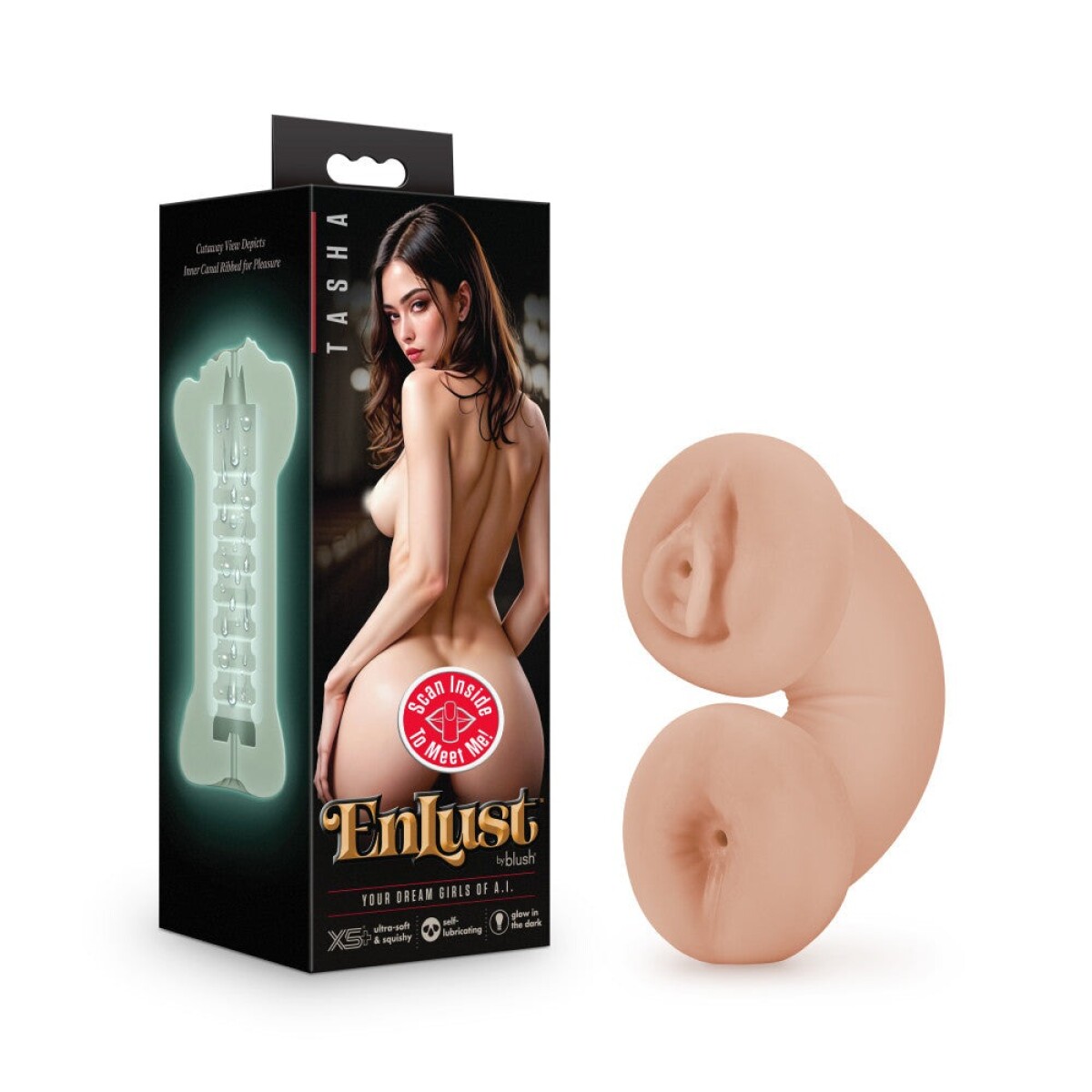 Masturbador Ano y Vagina Tasha Enlust Glow In The Dark 