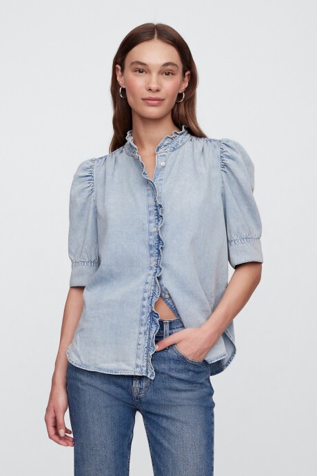 Camisa De Jean Mujer Light Wash