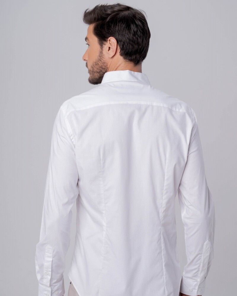 Camisa Blanca Super Slim Manga Larga U