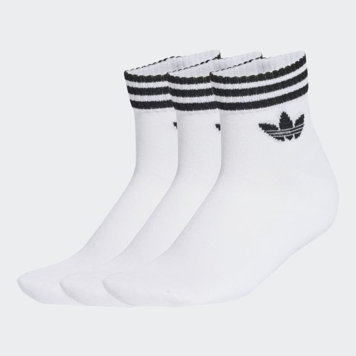 Medias Adidas Tobilleras 3 Rayas 3 Pares - Blanco 