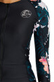 Bahia Front Zip Rash Vest · Manga Larga Hibisco Negro