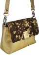 Morral con solapa combinado chico Dorado