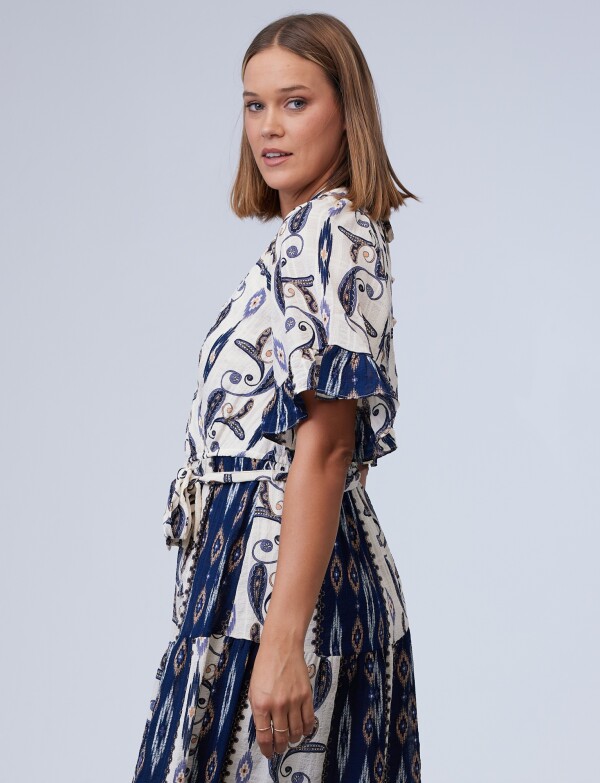 Vestido Bulgaro MULTI/AZUL