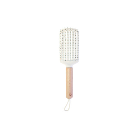 Peine cepillo con mango madera y cuerdita Blanco