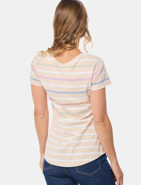 REMERA RAYADA Beige