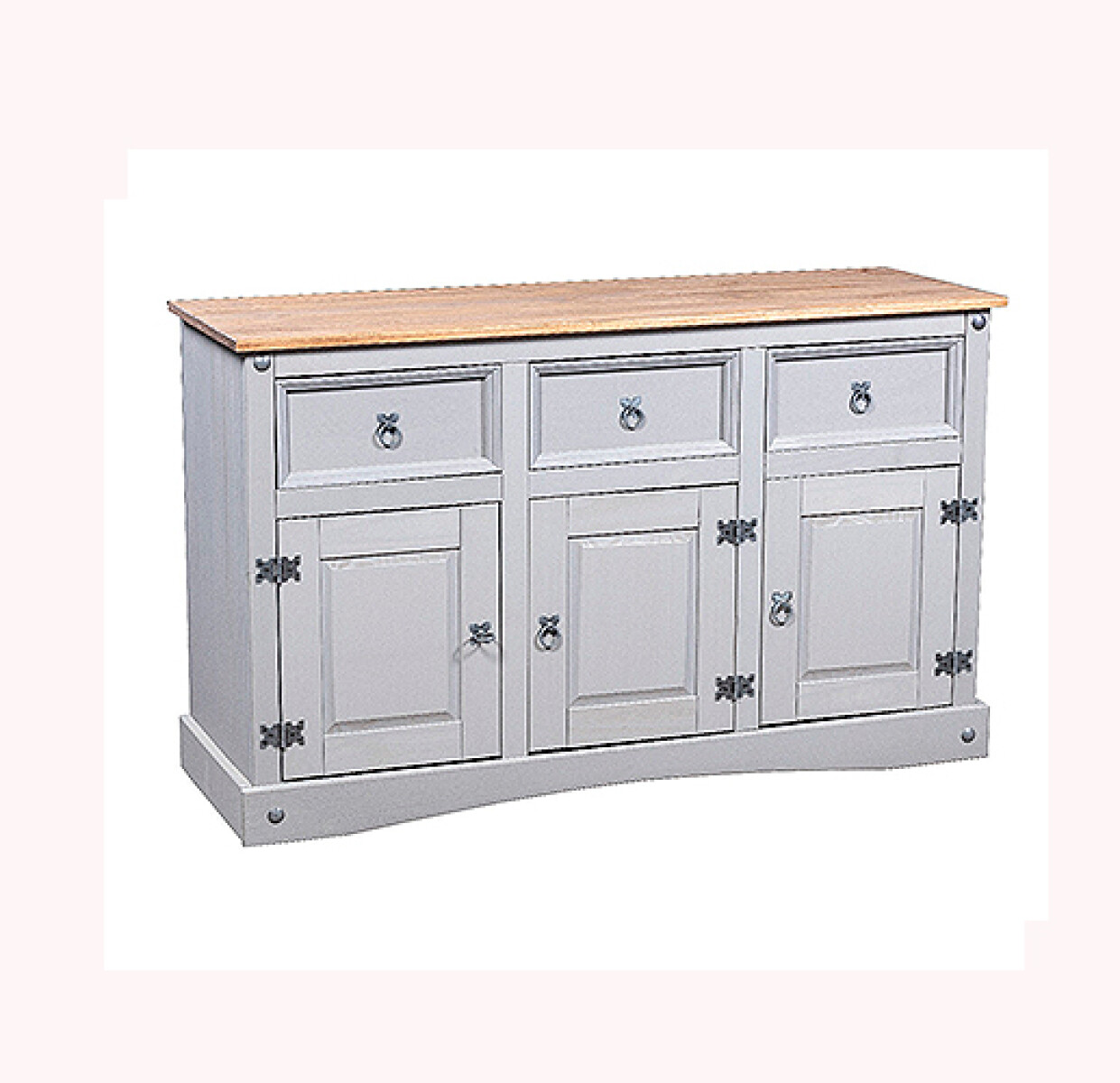 APARADOR RTD 282633- 3 Puertas + 3 Cajones Gris-Cera -Rústic - Sin color 