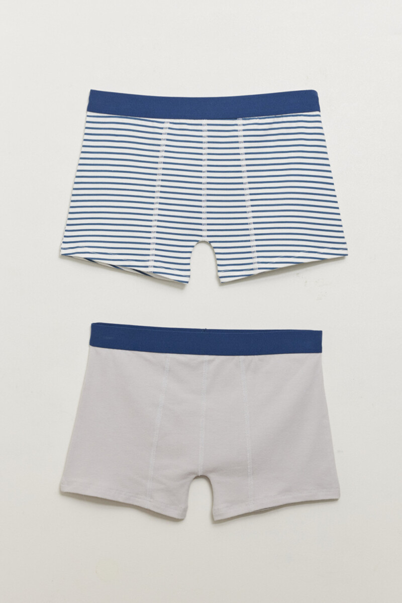 Pack X2 Boxer Rayas Negro Y Blanco