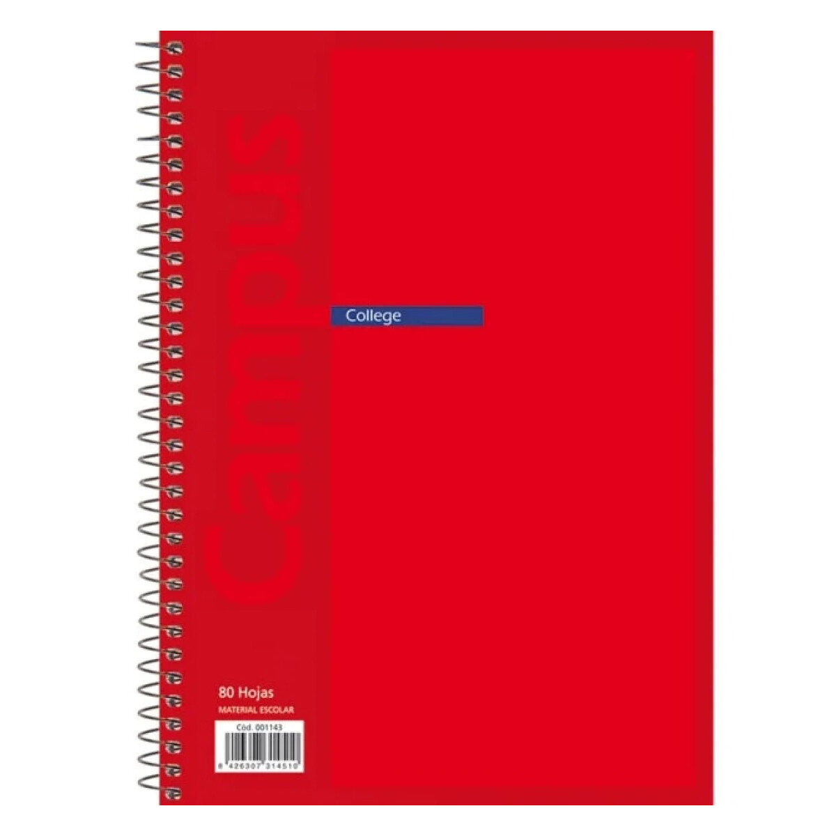 Cuadernola Campus College 80 Hojas A4 - Rojo 