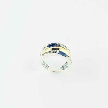 Anillo de plata 925 y double en oro 18 ktes con circonias. Anillo de plata 925 y double en oro 18 ktes con circonias.