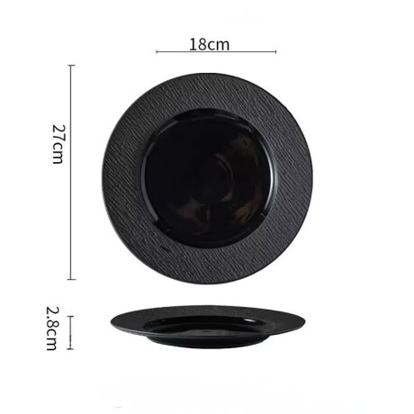 Plato Cerámica Negra - Línea Black Stone – Ø27 x 2.8 cm Plato Cerámica Negra - Línea Black Stone – Ø27 x 2.8 cm