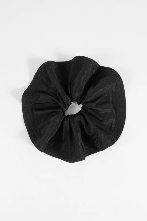 Gomita tela scrunchie oversize negro