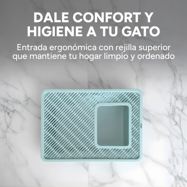 Baño Cerrado Sanitario De Gato Con Bandeja Extraíble Y Pala Color Celeste