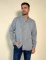 Camisa Hercules con cuello mao de lino y algodón Negro