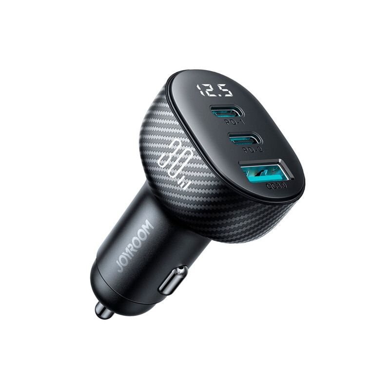 Ficha de carga para auto Joyroom 30W 1 USB-A + 2 USB-C Ficha De Carga Para Auto Joyroom 30w 1 Usb-a + 2 Usb-c