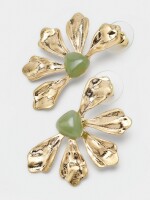 Pendientes Flor Con Piedra multicolor