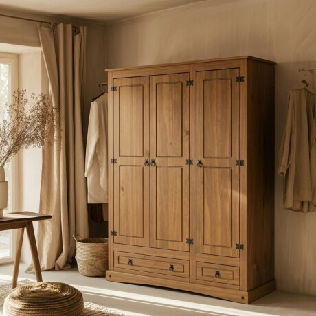 Ropero 3 puertas 2 Cajones línea Naturale Roble