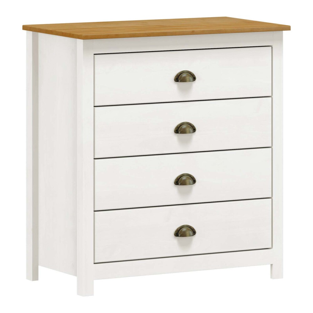 Cómoda 4 CAJONES PINO NATURAL-BEIGE TOPAZIO