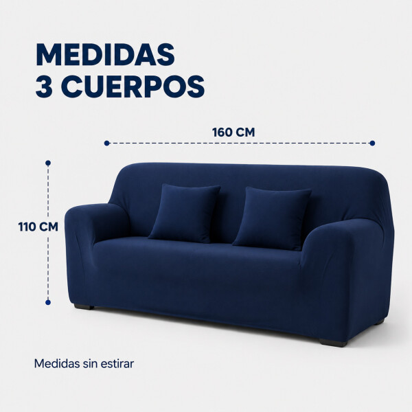 Cubre Sofá Elástico Elastizado Funda 3 Cuerpo Plaza Variante Color Azul
