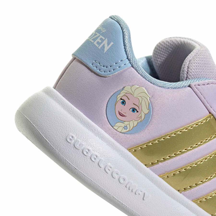 Championes de Niños Adidas Grand Court Elsa Preescolar Lila - Dorado