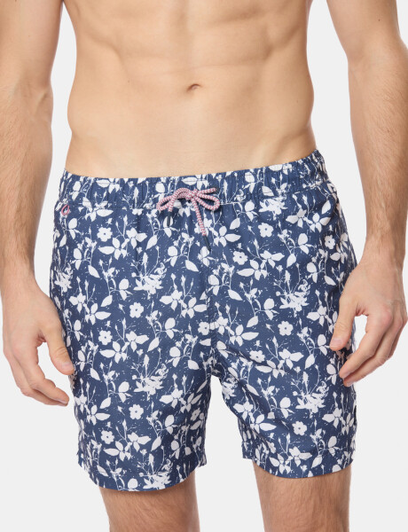 SHORT DE BAÑO ESTAMPADO Azul