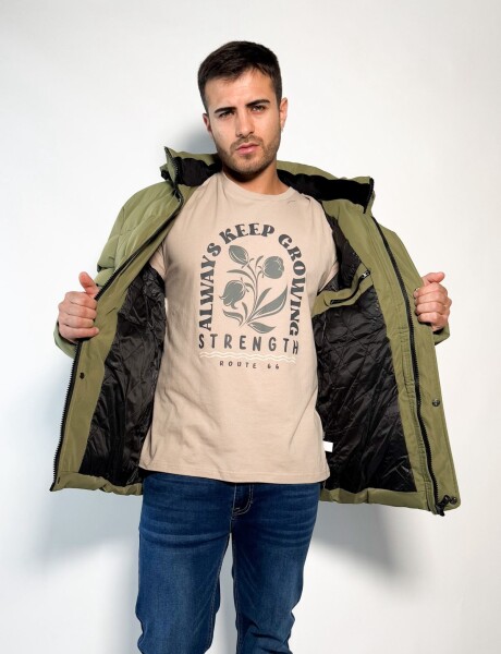 Parka abrigada con capucha desmontable Simba Oliva
