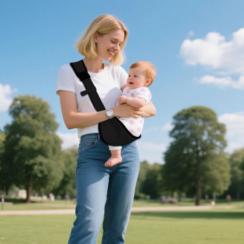 Portabebé Ergonómico Bandolera Riñonera Bebé Baby Carrier Negro Portabebé Ergonómico Bandolera Riñonera Bebé Baby Carrier Negro