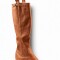Bota de cuero suela de goma caña larga Marron
