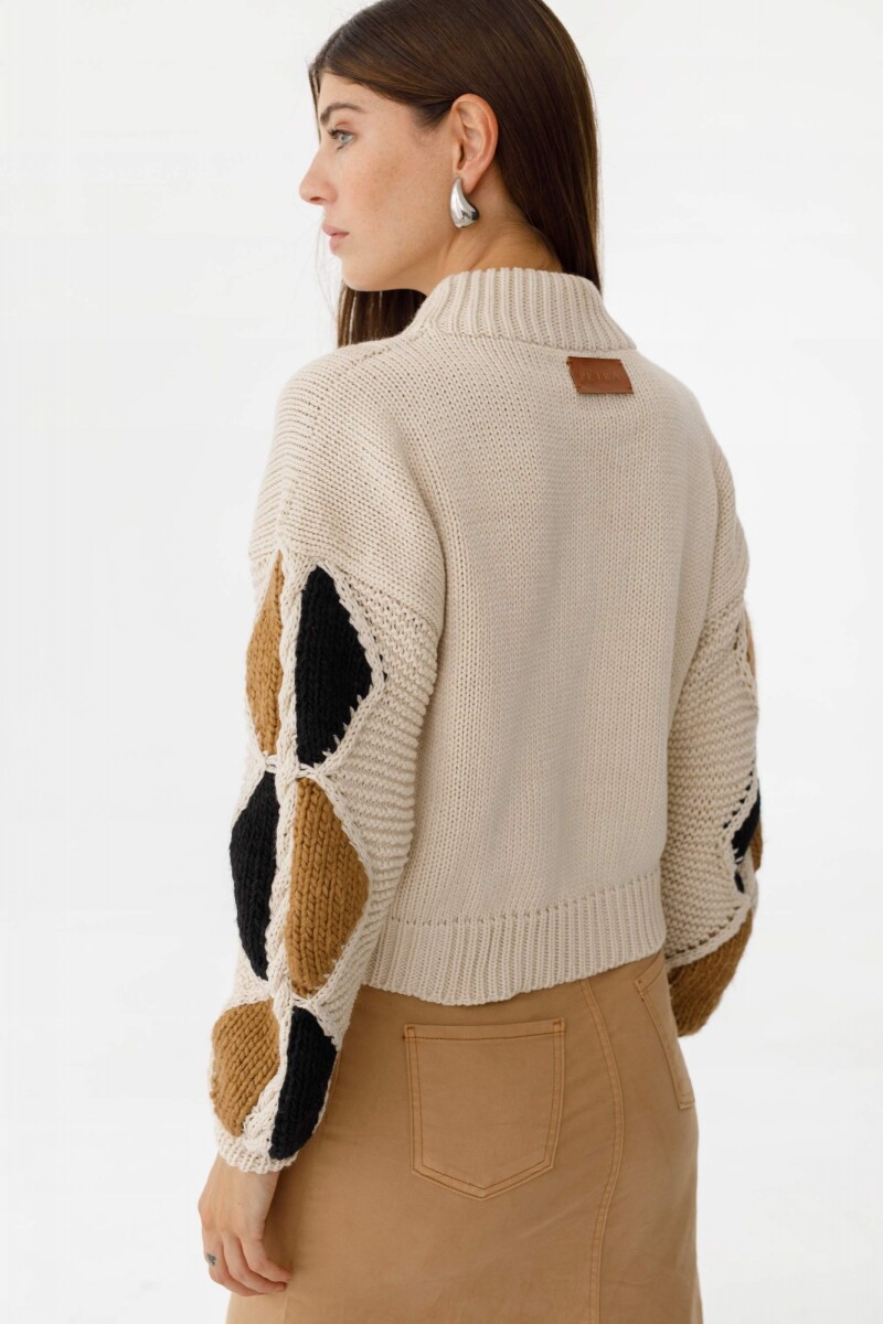 Sweater Sakura Crudo/Camel/Negro