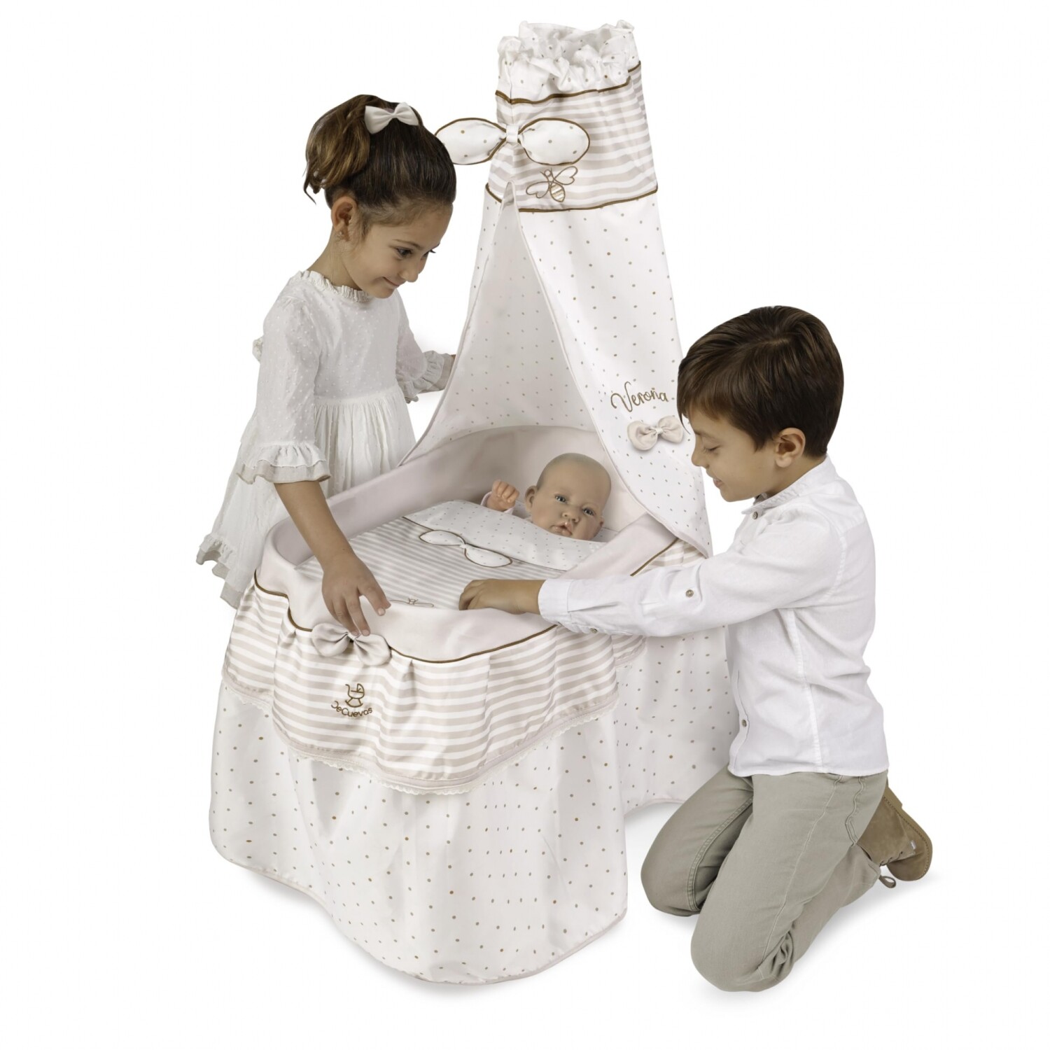 Cama Cuna Moises De Cuevas Munecas Bebotes Juguete Verona Variante Color Rosa Atrix