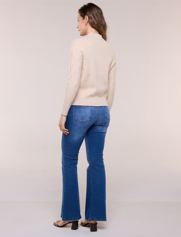 Cardigan Tejido Con Cierre Y Textura Labrada BEIGE