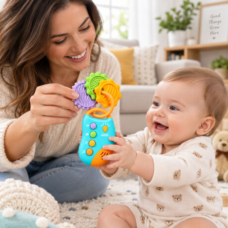 Juguete Control Remoto Bebé Llaves Musical Educativo Huanger Celeste