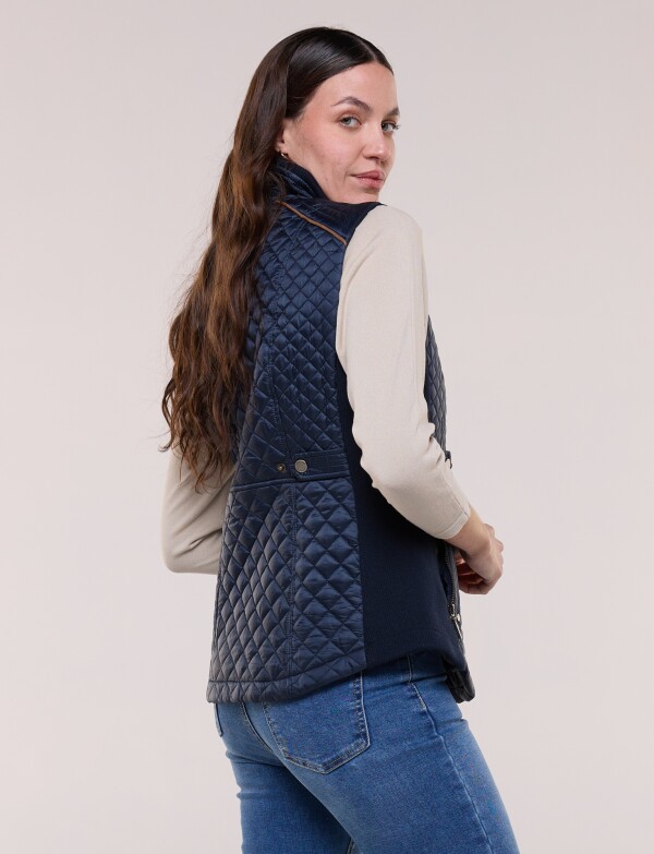 Chaleco Abrigo Ribete AZUL
