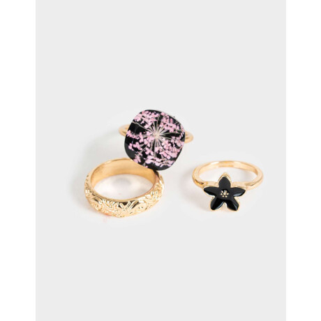 Sets Anillos Flores atrapadas Dorado