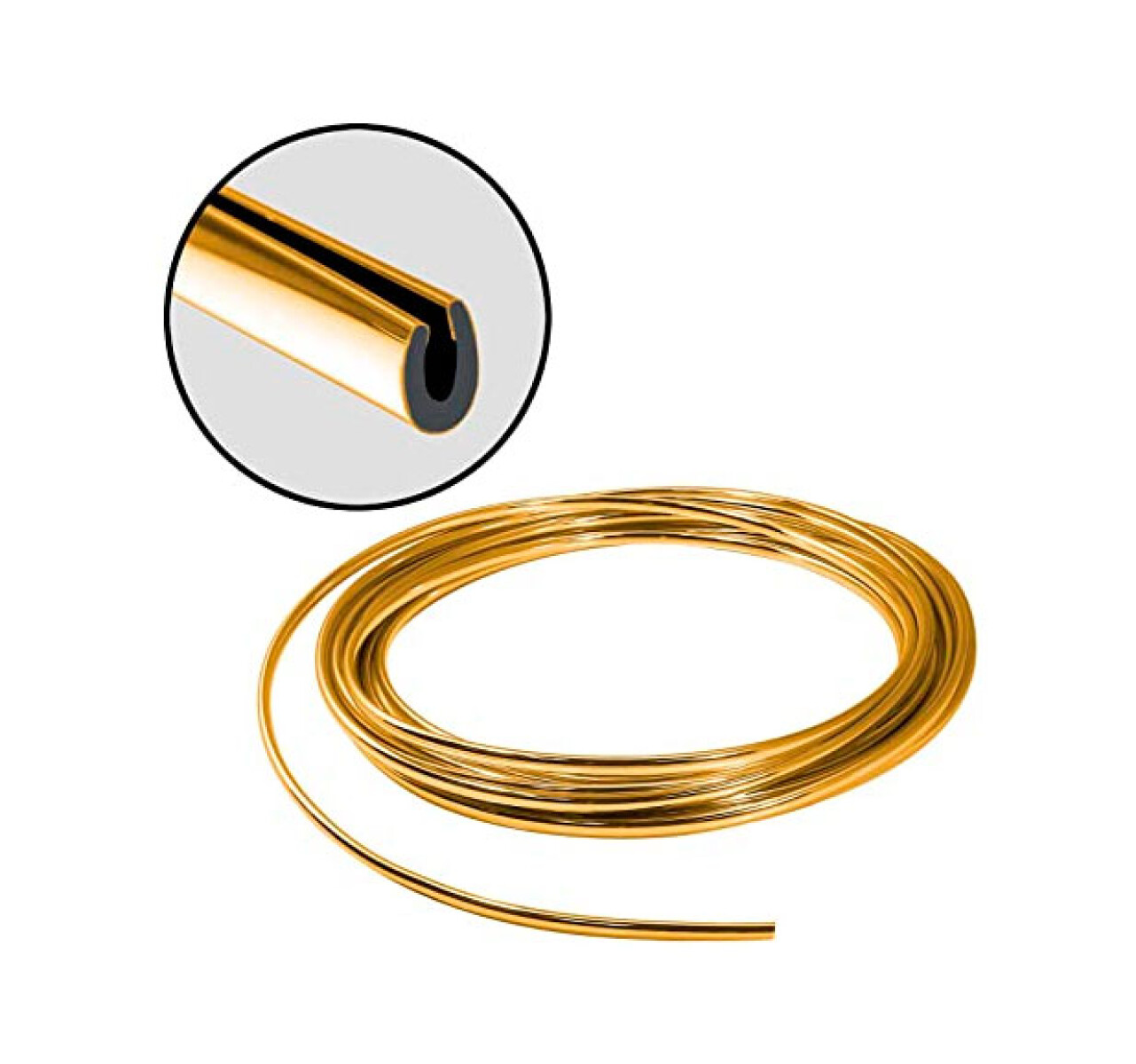 ACCESORIO EXTERIOR - BURLETE GOTERO 8MM DORADO POR METRO - 
