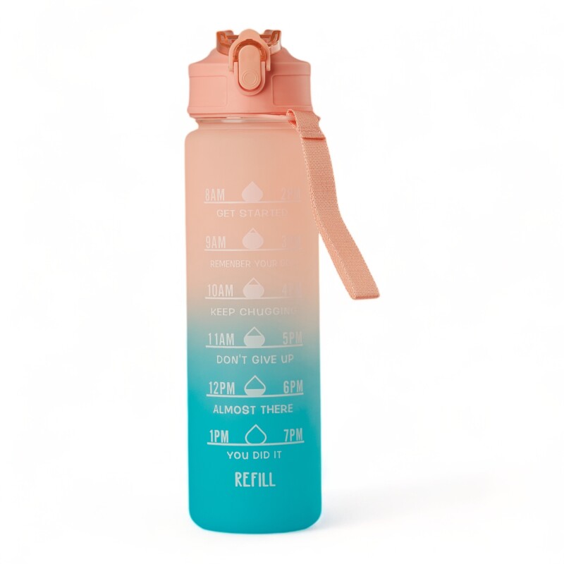 Pack De 3 Botellas De Agua Motivacional Gym Salmon