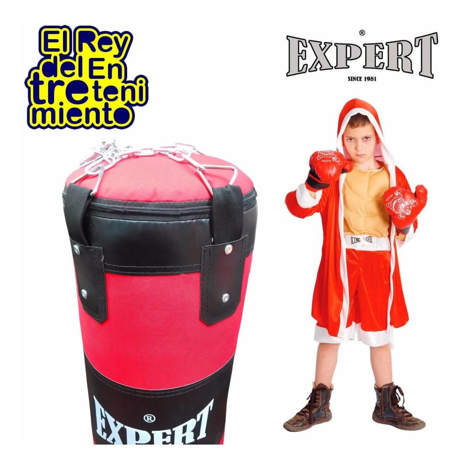 Kit Boxeo Bolsa Completa + Guantes + Bucal + Vendas - Bolsa Roja Adultos —  El Rey del entretenimiento