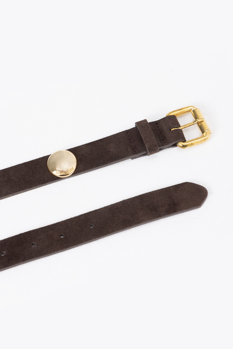CINTURON STONE SUEDE Marron