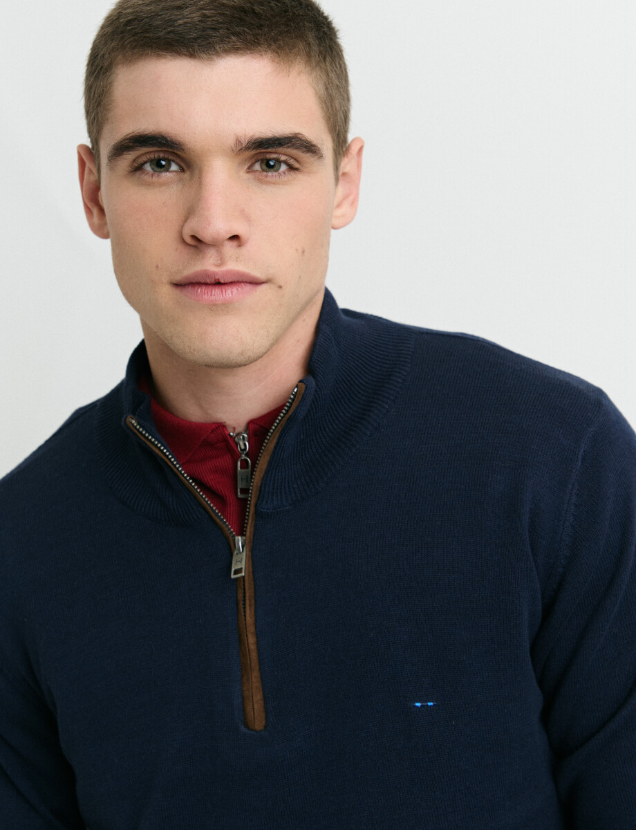 470996 SWEATER MEDIO CIERRE HARRINGTON LABEL Azul Oscuro