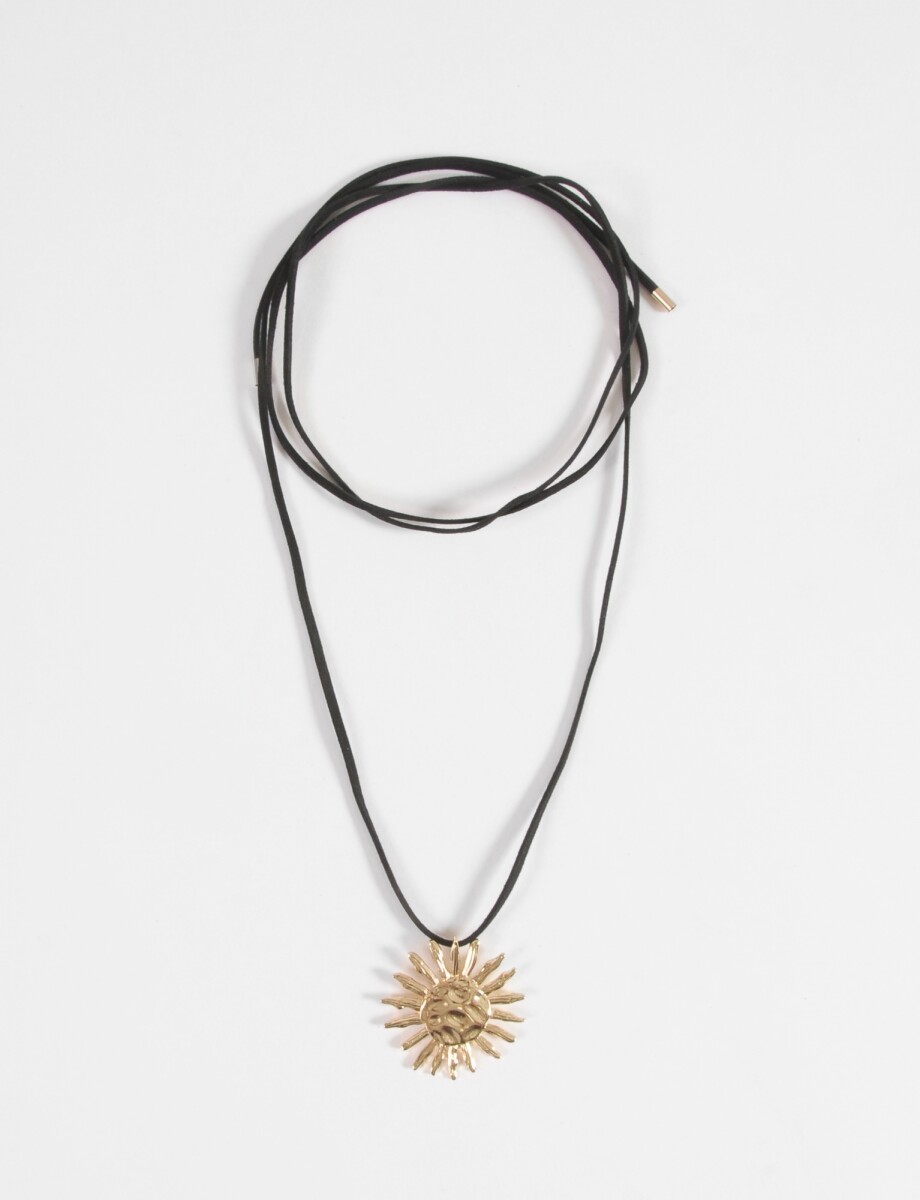 Collar cordón dije sol texture - dorado 