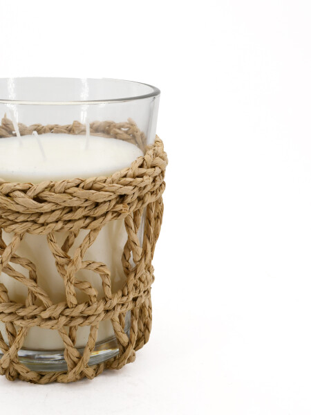 VELA EN FRASCO BEIGE