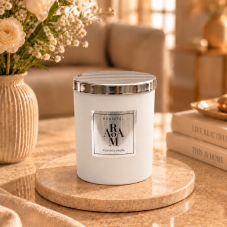 Vela Aromatica En Frasco De Vidrio Romance 8cm x 10cm Vela Aromatica En Frasco De Vidrio Romance 8cm x 10cm