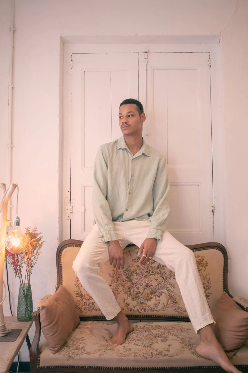 HEAVY LINEN PANTS Crema