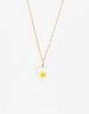 Cadena Corta con Dije Metal Collar De Cadena Con Dije Corazón Flor - Dorado