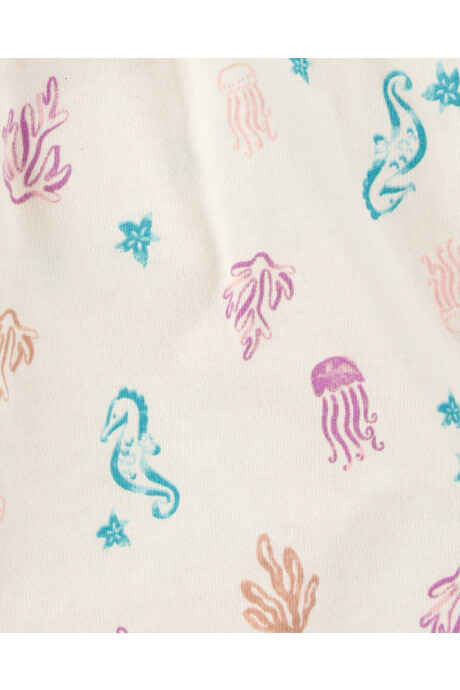 Vestido de algodón, diseño animales marinos Sin color
