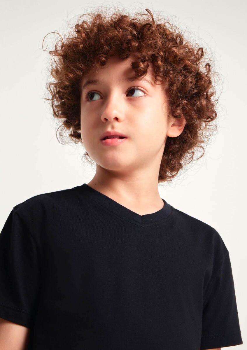 CAMISETA BÁSICA DE ALGODÓN - NEGRO 